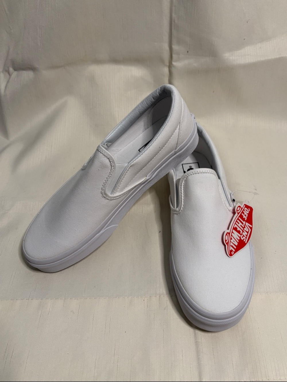 Vans Men’s Classic Slip-On Canvas Shoes - White